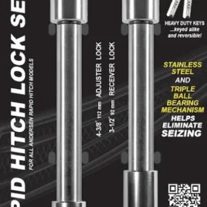 Stainless Steel Rapid Hitch Lock Set Keyed Alike for 2 1/2" Hitch