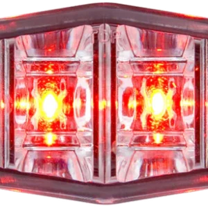 LED Trailer Mini Clearance or Side Marker Light - Submersible - 2 Diodes - Red LEDs - Clear Lens