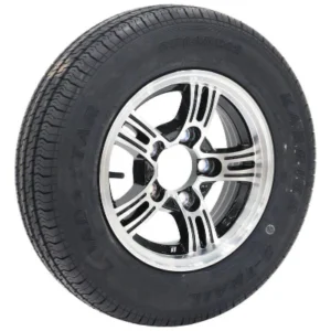 Karrier S-Trail Radial Trailer Tire with 12" Aluminum AM02 Wheel - 5 on 4-1/2 - Load Range D